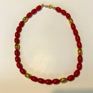 Vintage 80’s or 90’s Napier red and gold necklace